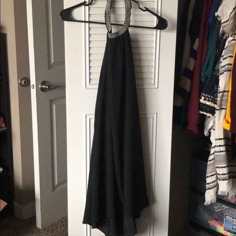 Black halter dress